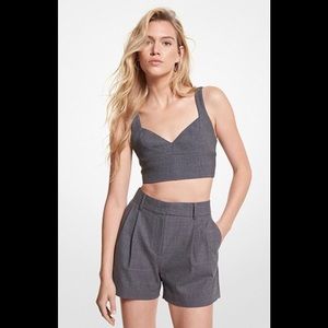 Michael Kors Wool Flannel Blend Bra Top